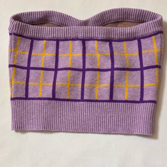Princess Polly Lavender and Mustard Plaid Top Sz S/M - Picture 3 of 6